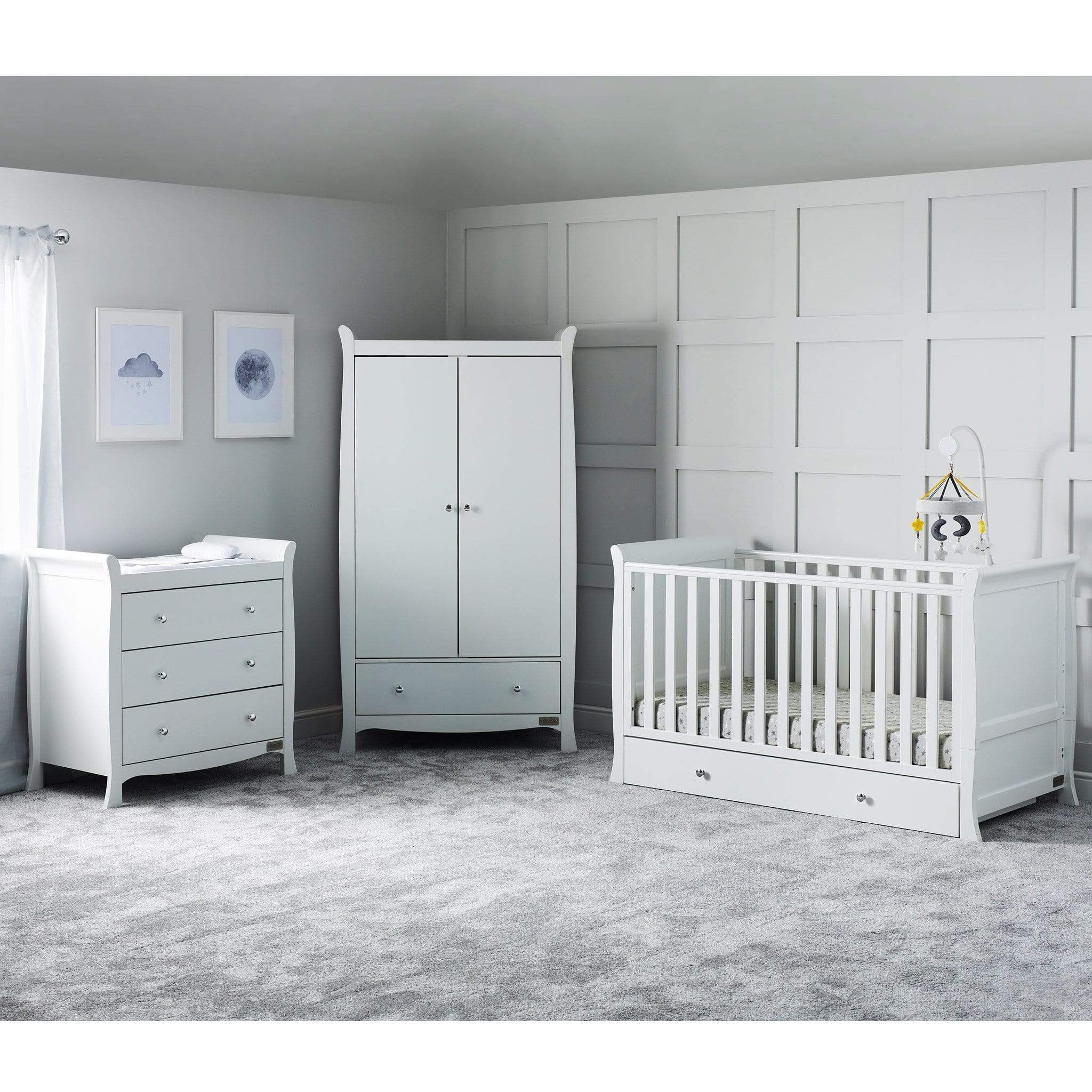 Ickle Bubba Snowdon Classic 3 Piece Furniture Set - White Nursery Room Sets