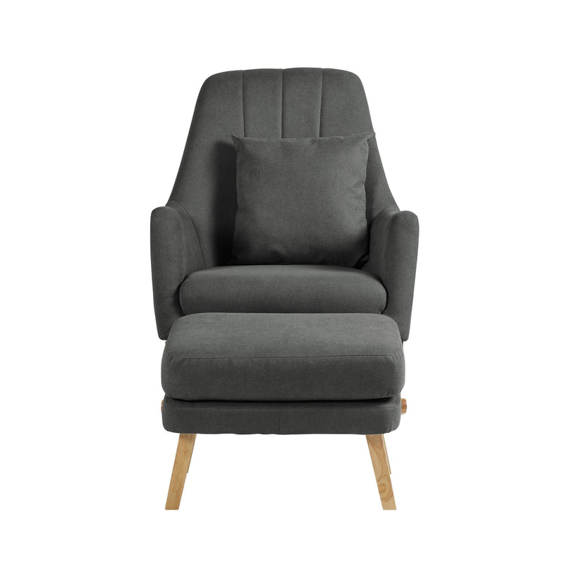 Ickle Bubba Eden Deluxe Nursery Chair and Stool in Charcoal Grey Nursing Chairs 48-008-000-844 5056515004212