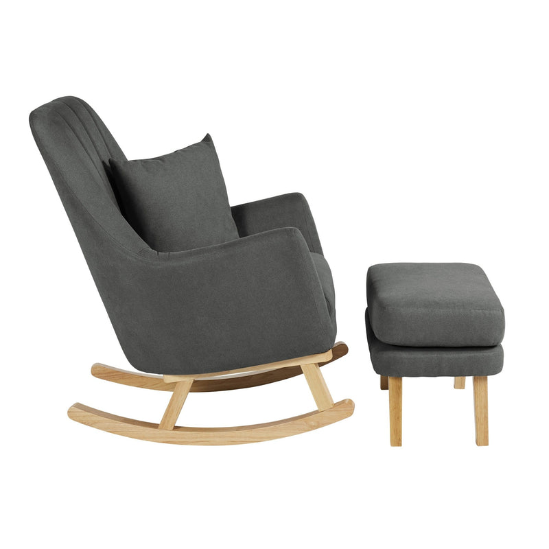 Ickle Bubba Eden Deluxe Nursery Chair and Stool in Charcoal Grey Nursing Chairs 48-008-000-844 5056515004212
