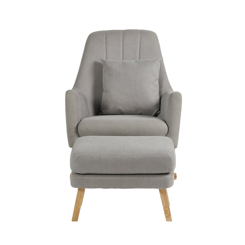 Ickle Bubba Eden Deluxe Nursery Chair and Stool in Pearl Grey Nursing Chairs 48-008-000-840 5056515004205