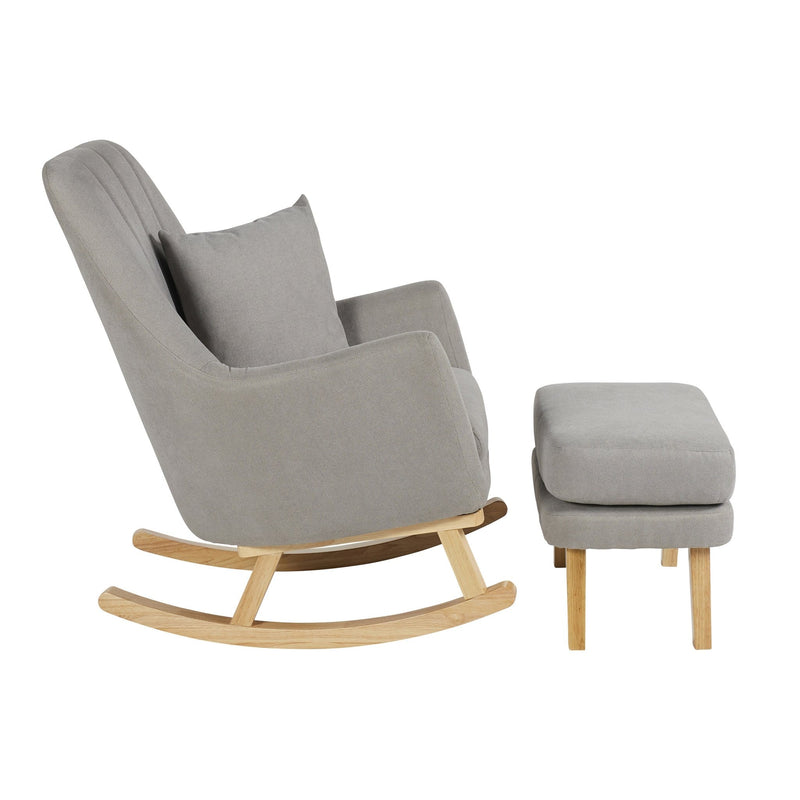 Ickle Bubba Eden Deluxe Nursery Chair and Stool in Pearl Grey Nursing Chairs 48-008-000-840 5056515004205
