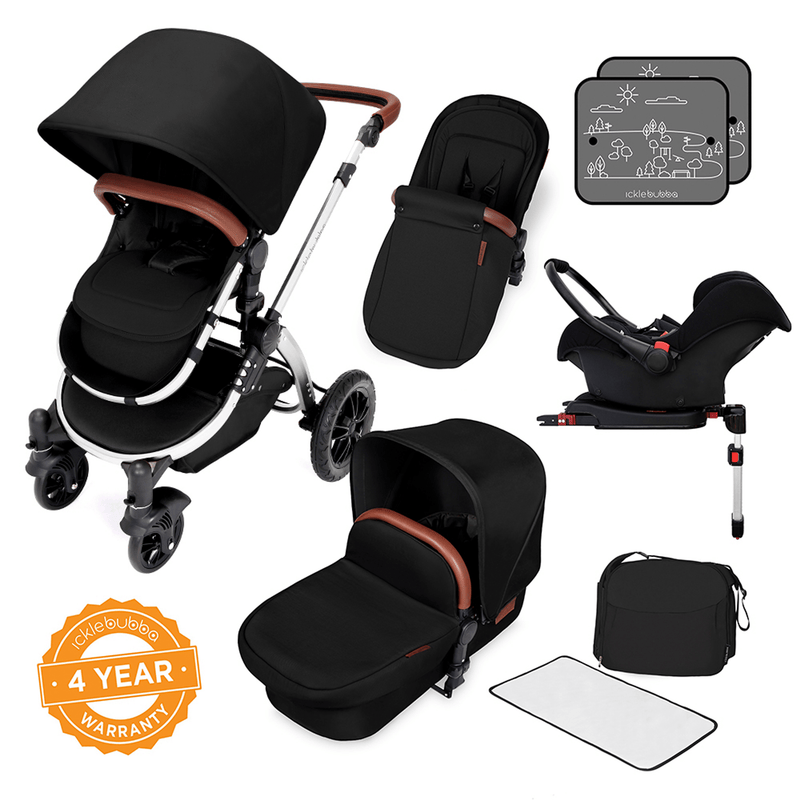 Ickle Bubba Stomp V4 Galaxy Travel System with ISOFIX Base Chrome/Midnight Pushchairs & Buggies 10-004-200-027 0709016518706