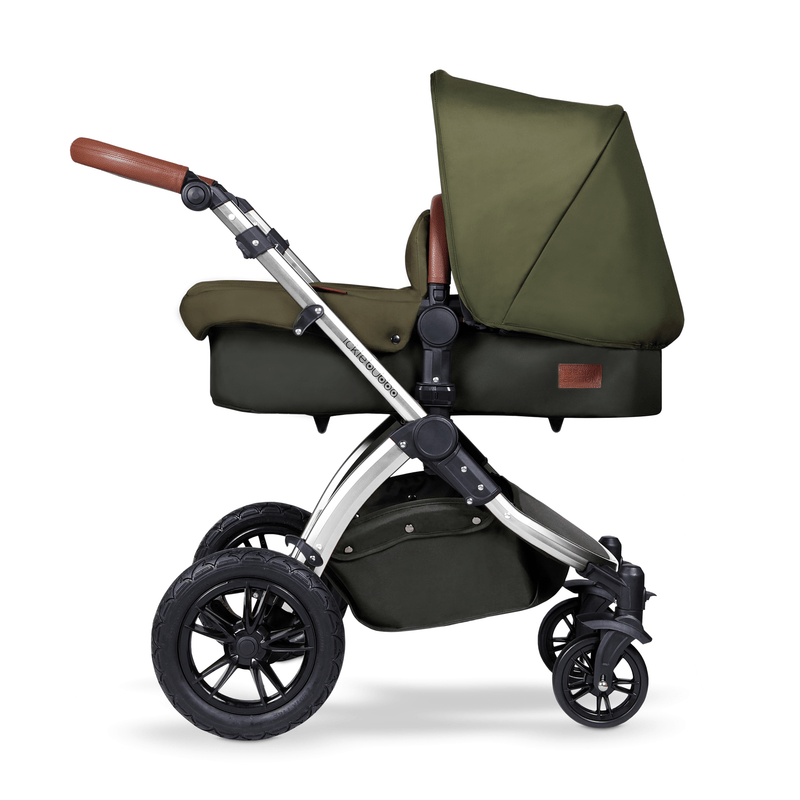 Ickle Bubba Stomp V4 Galaxy Travel System with ISOFIX Base Chrome/Woodland Pushchairs & Buggies