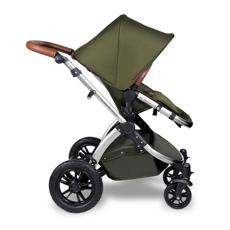 Ickle Bubba Stomp V4 Galaxy Travel System with ISOFIX Base Chrome/Woodland Pushchairs & Buggies