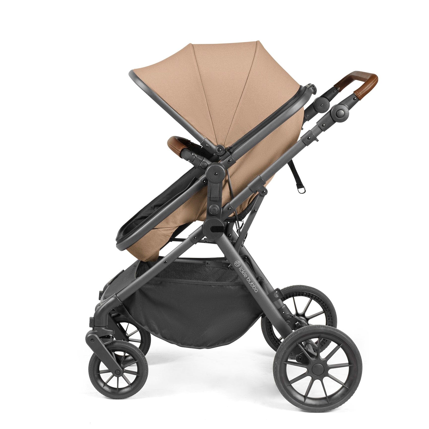 Ickle Bubba Ickle Bubba Cosmo 2 in 1 Plus Carrycot & Pushchair in Gun metal/Desert Travel Systems 10-007-001-136 5056515025637