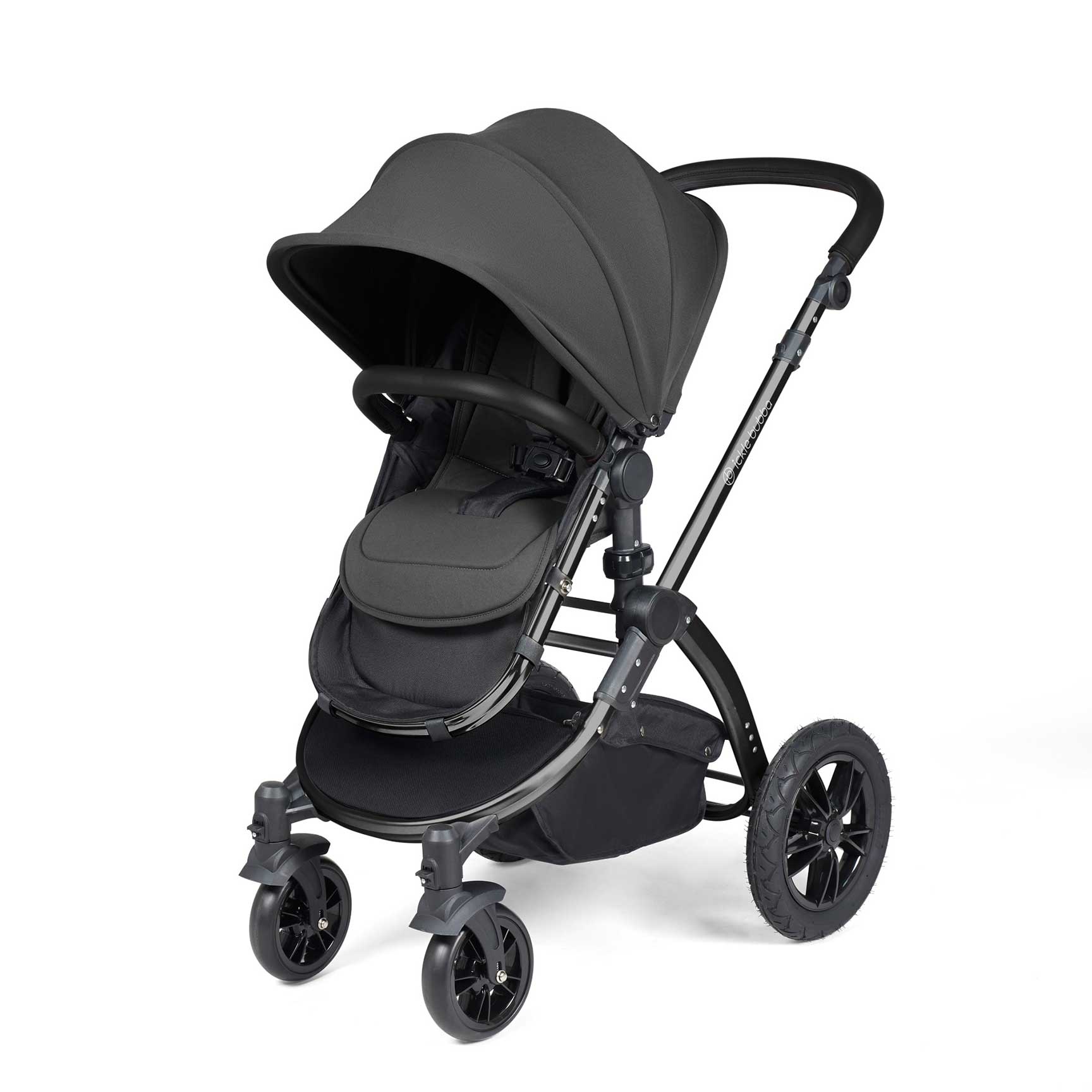 Ickle Bubba Stomp Luxe 2-in-1 Premium Pushchair in Black/Charcoal Grey