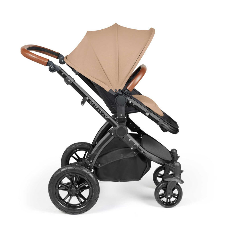 Ickle Bubba Stomp Luxe 2-in-1 Plus Pushchair & Carrycot in Black/Desert/Tan Travel Systems 10-003-001-209 5056515026245