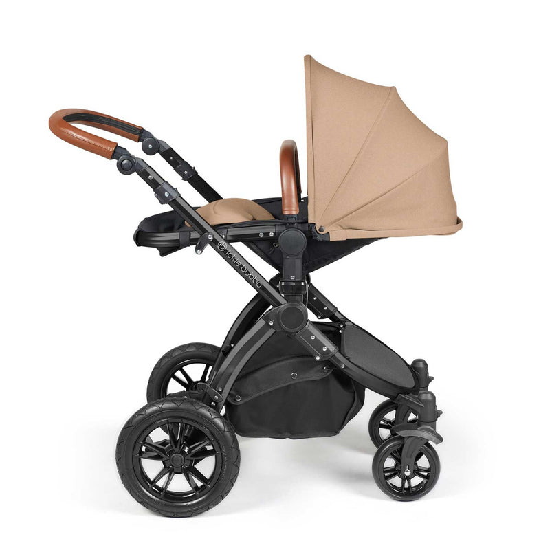 Ickle Bubba Stomp Luxe 2-in-1 Plus Pushchair & Carrycot in Black/Desert/Tan Travel Systems 10-003-001-209 5056515026245