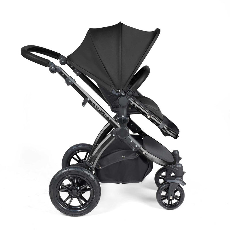 Ickle Bubba Stomp Luxe 2-in-1 Plus Pushchair & Carrycot in Black/Midnight/Black Travel Systems 10-003-001-202 5056515026191