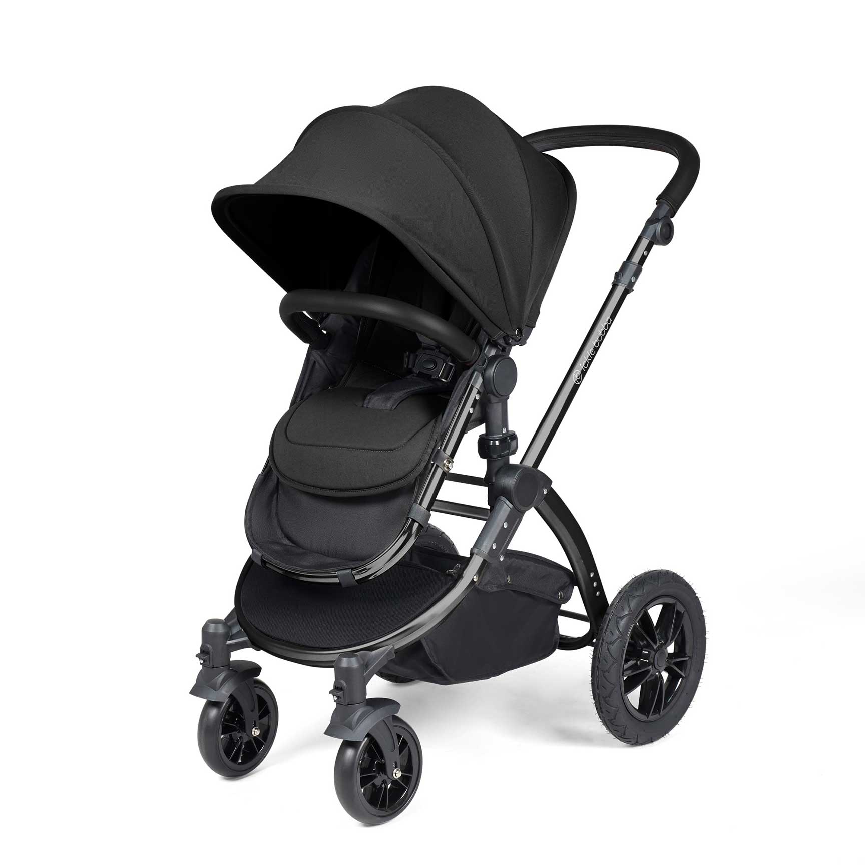 Ickle Bubba Stomp Luxe 2-in-1 Plus Pushchair & Carrycot in Black/Midnight/Black Travel Systems 10-003-001-202 5056515026191