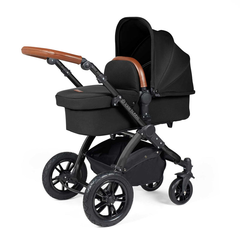 Ickle Bubba Stomp Luxe 2-in-1 Plus Pushchair & Carrycot in Black/Midnight/Tan Travel Systems 10-003-001-203 5056515026184