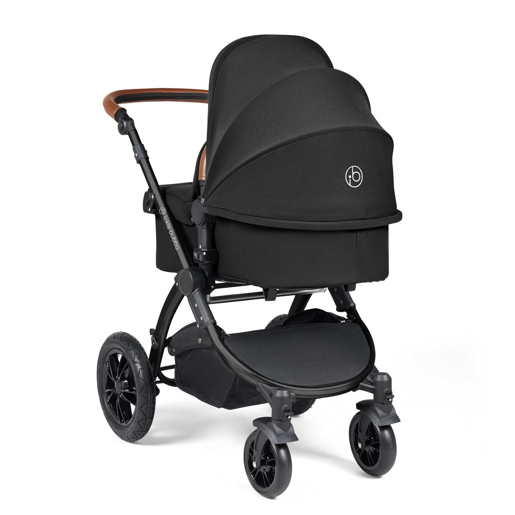 Ickle Bubba Stomp Luxe 2-in-1 Plus Pushchair & Carrycot in Black/Midnight/Tan Travel Systems 10-003-001-203 5056515026184