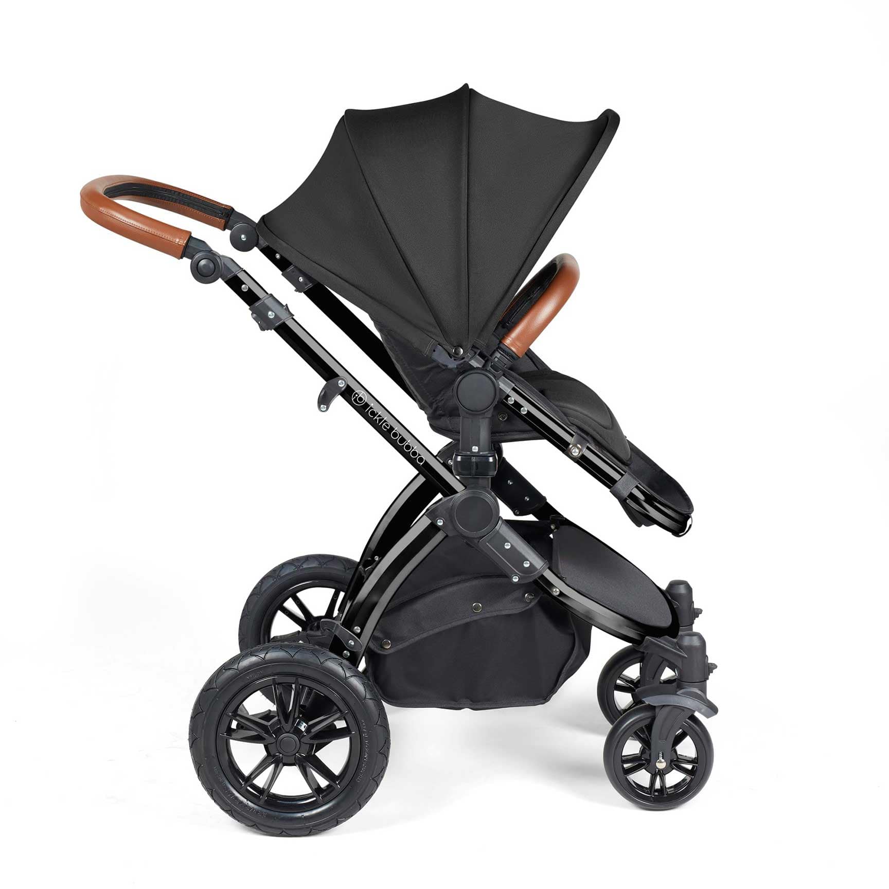 Ickle Bubba Stomp Luxe 2-in-1 Plus Pushchair & Carrycot in Black/Midnight/Tan Travel Systems 10-003-001-203 5056515026184