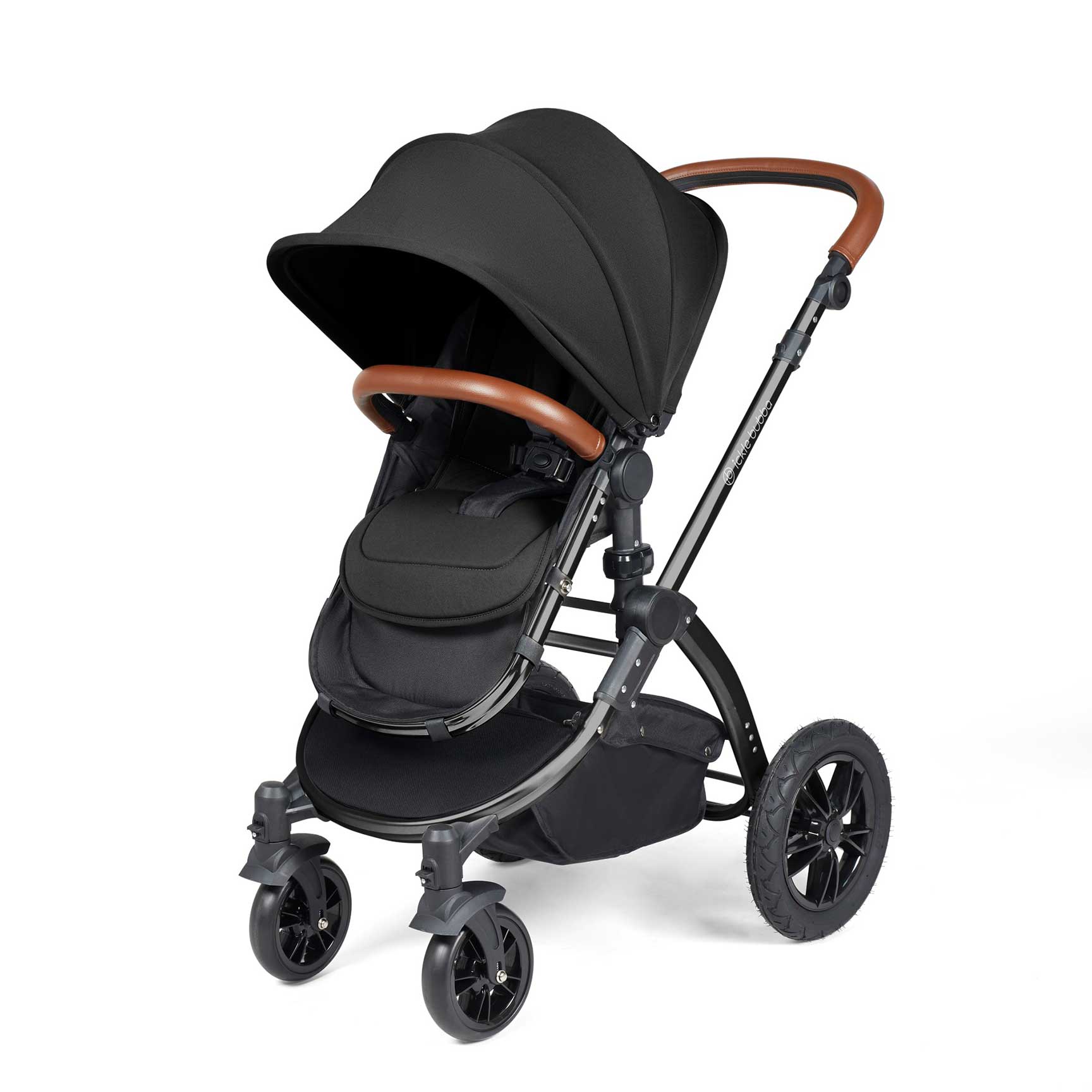 Ickle Bubba Stomp Luxe 2-in-1 Plus Pushchair & Carrycot in Black/Midnight/Tan Travel Systems 10-003-001-203 5056515026184