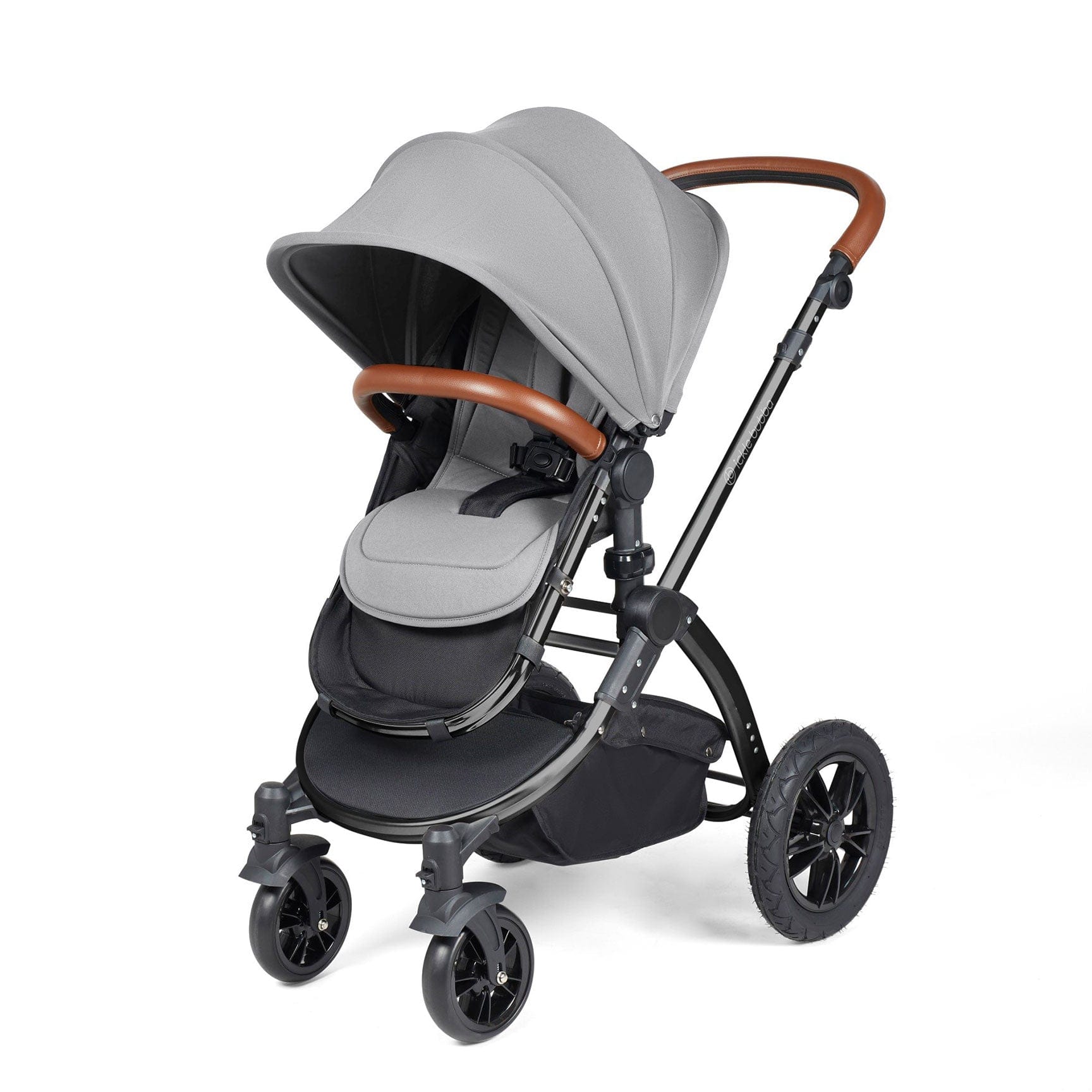 Ickle Bubba Stomp Luxe 2-in-1 Plus Pushchair & Carrycot in Black/Pearl Grey/Tan Travel Systems 10-003-001-211 5056515026221