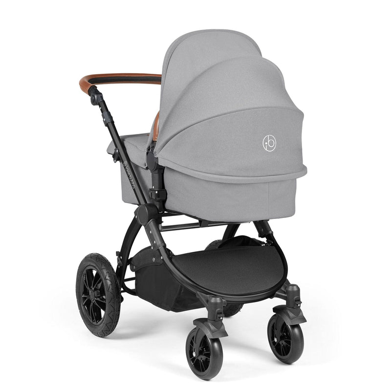 Ickle Bubba Stomp Luxe 2-in-1 Plus Pushchair & Carrycot in Black/Pearl Grey/Tan Travel Systems 10-003-001-211 5056515026221