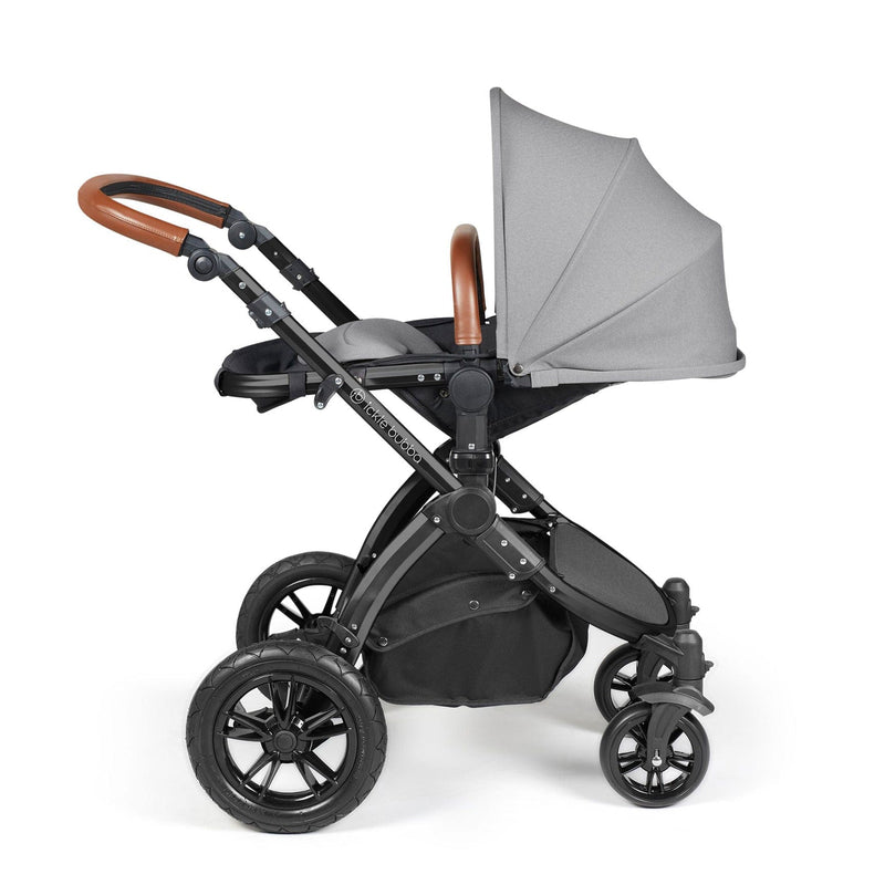 Ickle Bubba Stomp Luxe 2-in-1 Plus Pushchair & Carrycot in Black/Pearl Grey/Tan Travel Systems 10-003-001-211 5056515026221