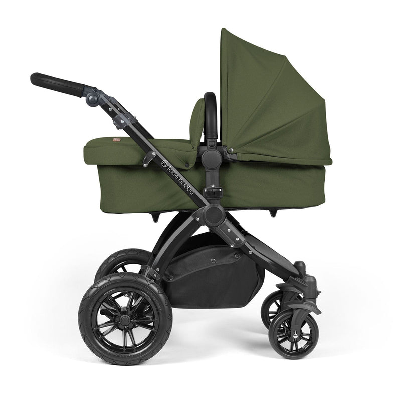 Ickle Bubba Stomp Luxe 2-in-1 Plus Pushchair & Carrycot in Black/Woodland/Black Travel Systems 10-003-001-138 5056515026276