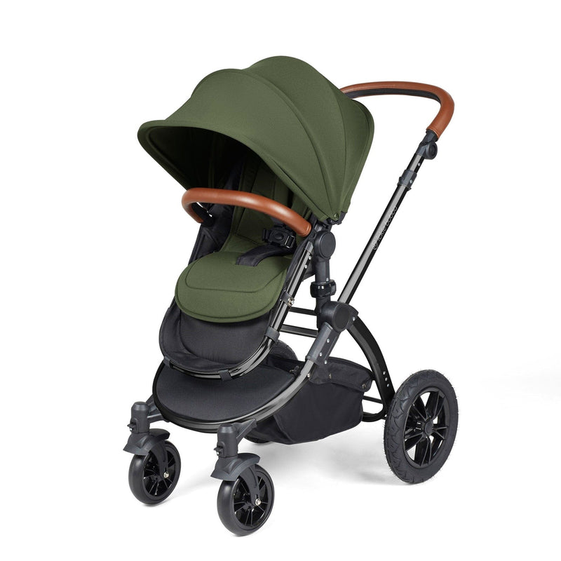 Ickle Bubba Stomp Luxe 2-in-1 Plus Pushchair & Carrycot in Black/Woodland/Tan Travel Systems 10-003-001-137 5056515026269