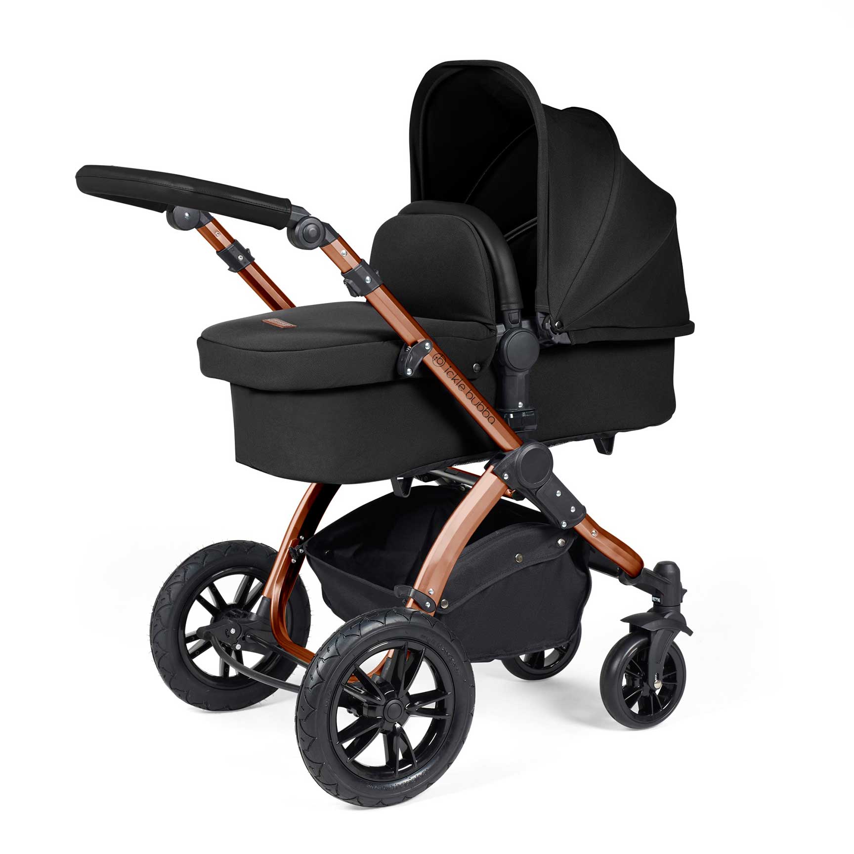 Ickle Bubba Stomp Luxe 2-in-1 Plus Pushchair & Carrycot in Bronze/Midnight/Black Travel Systems 10-003-001-139 5056515026375