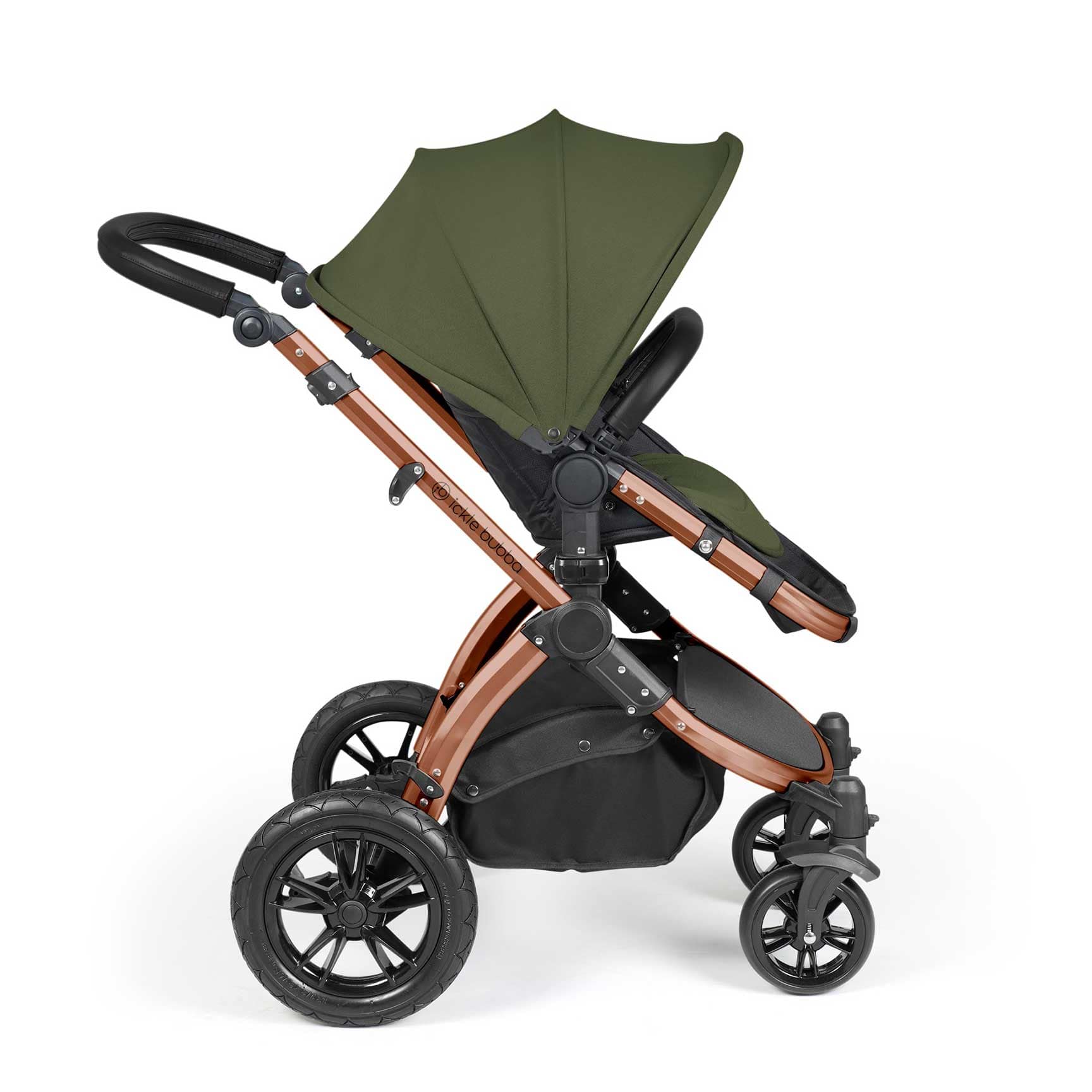 Ickle Bubba Stomp Luxe 2-in-1 Plus Pushchair & Carrycot in Bronze/Woodland/Black Travel Systems 10-003-001-140 5056515026399