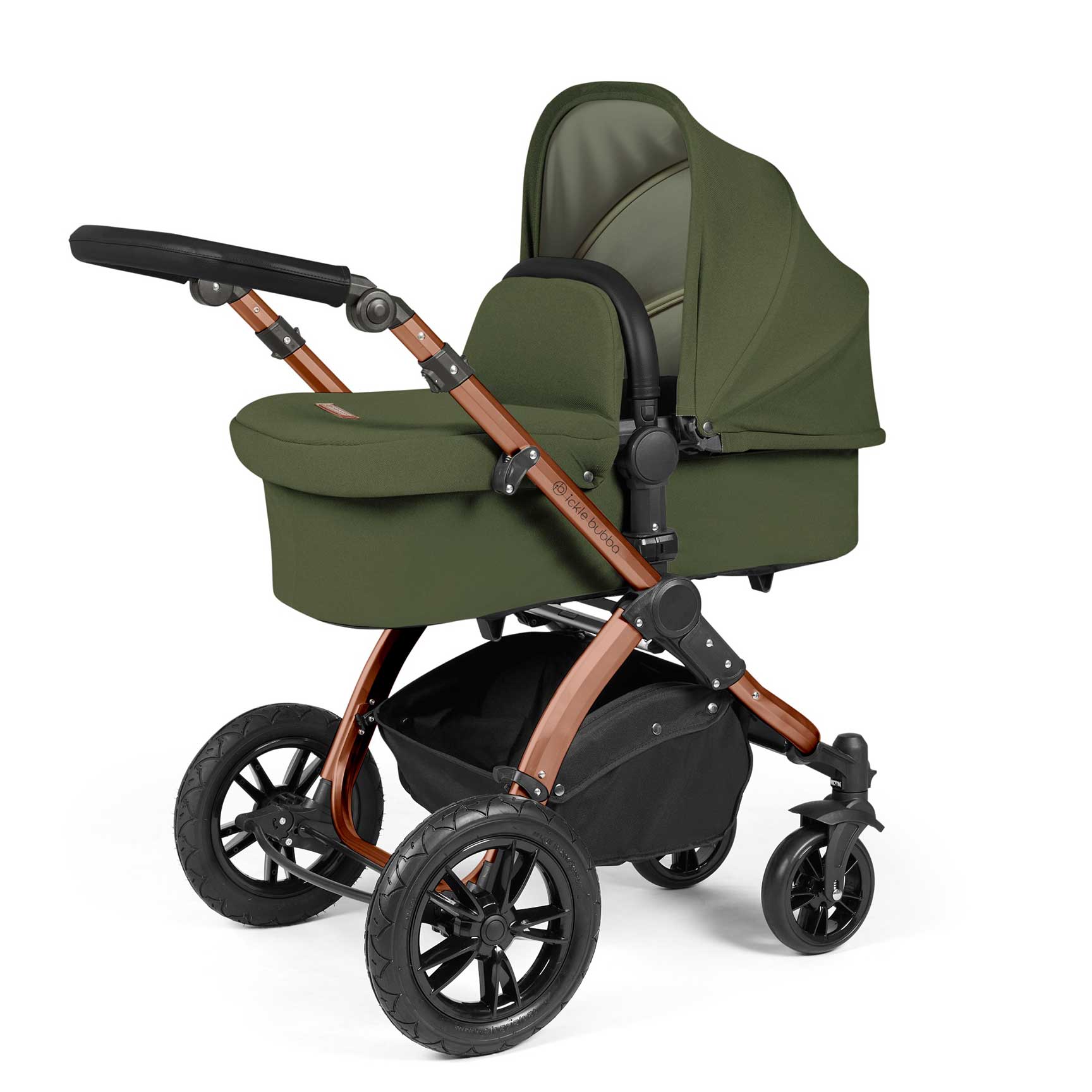 Ickle Bubba Stomp Luxe 2-in-1 Plus Pushchair & Carrycot in Bronze/Woodland/Black Travel Systems 10-003-001-140 5056515026399