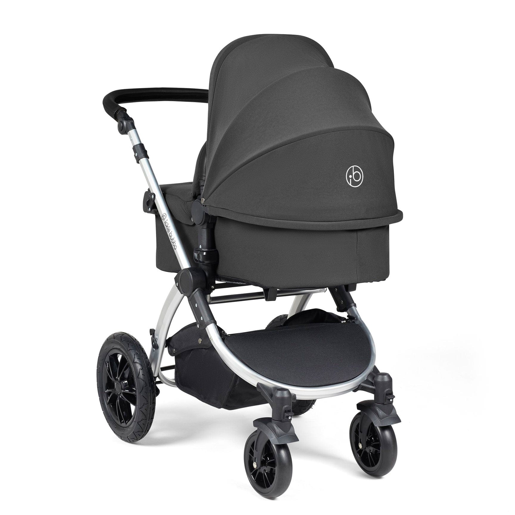 Ickle Bubba Stomp Luxe 2-in-1 Plus Pushchair & Carrycot in Silver/Charcoal Grey/Black Travel Systems 10-003-001-254 5056515026313