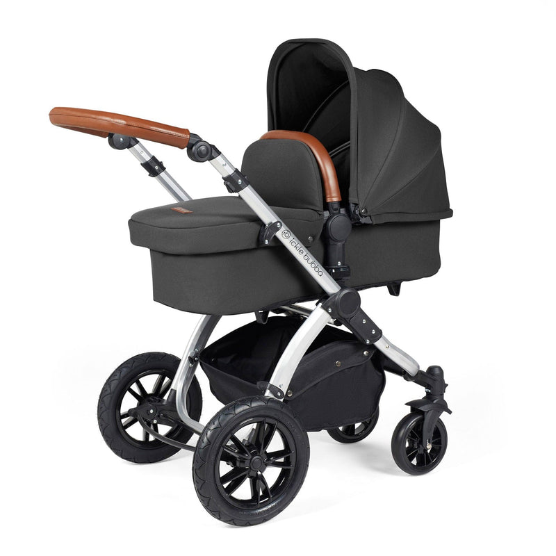 Ickle Bubba Stomp Luxe 2-in-1 Plus Pushchair & Carrycot in Silver/Charcoal Grey/Tan Travel Systems 10-003-001-255 5056515026306