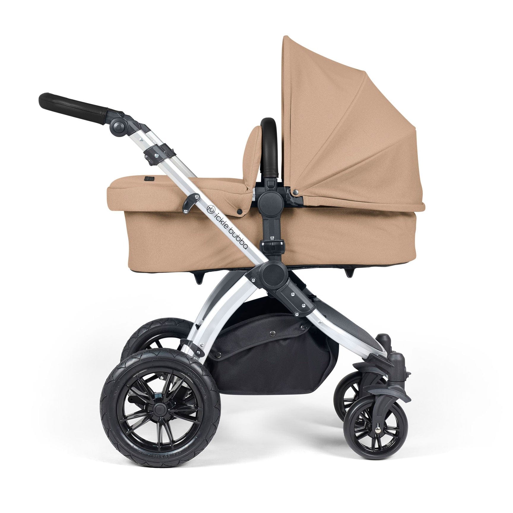 Ickle Bubba Stomp Luxe 2-in-1 Plus Pushchair & Carrycot in Silver/Desert/Black Travel Systems 10-003-001-257 5056515026351