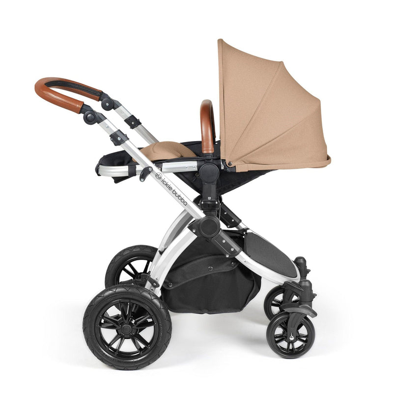Ickle Bubba Stomp Luxe 2-in-1 Plus Pushchair & Carrycot in Silver/Desert/Tan Travel Systems 10-003-001-258 5056515026344