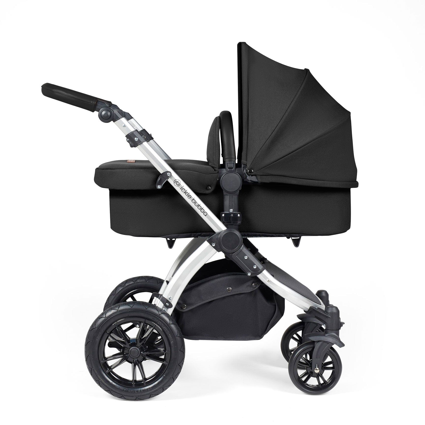 Ickle Bubba Stomp Luxe 2-in-1 Plus Pushchair & Carrycot in Silver/Midnight/Black Travel Systems 10-003-001-249 5056515026290