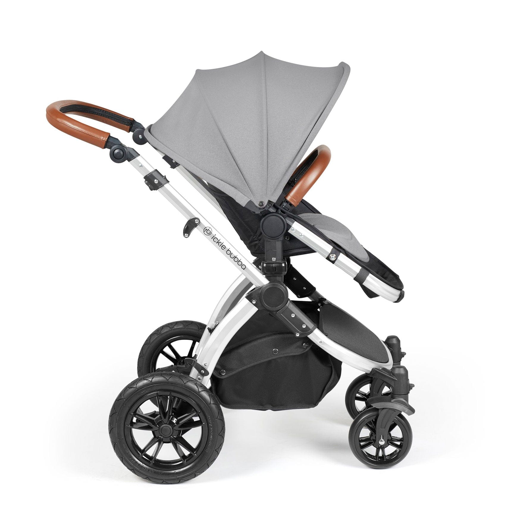 Ickle Bubba Stomp Luxe 2-in-1 Plus Pushchair & Carrycot in Silver/Pearl Grey/Tan Travel Systems 10-003-001-260 5056515026320
