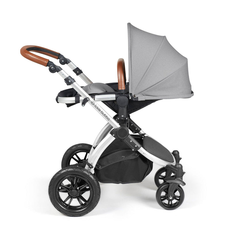 Ickle Bubba Stomp Luxe 2-in-1 Plus Pushchair & Carrycot in Silver/Pearl Grey/Tan Travel Systems 10-003-001-260 5056515026320