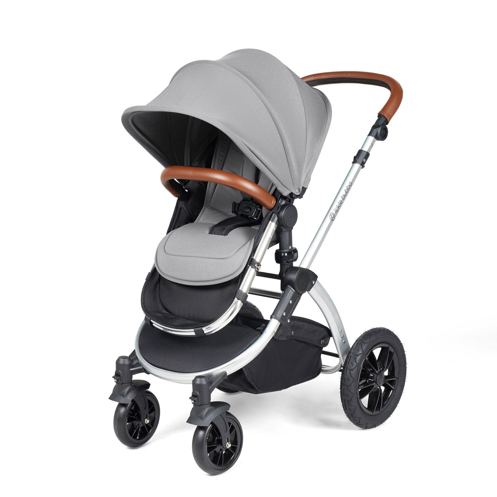 Ickle Bubba Stomp Luxe 2-in-1 Plus Pushchair & Carrycot in Silver/Pearl Grey/Tan Travel Systems 10-003-001-260 5056515026320