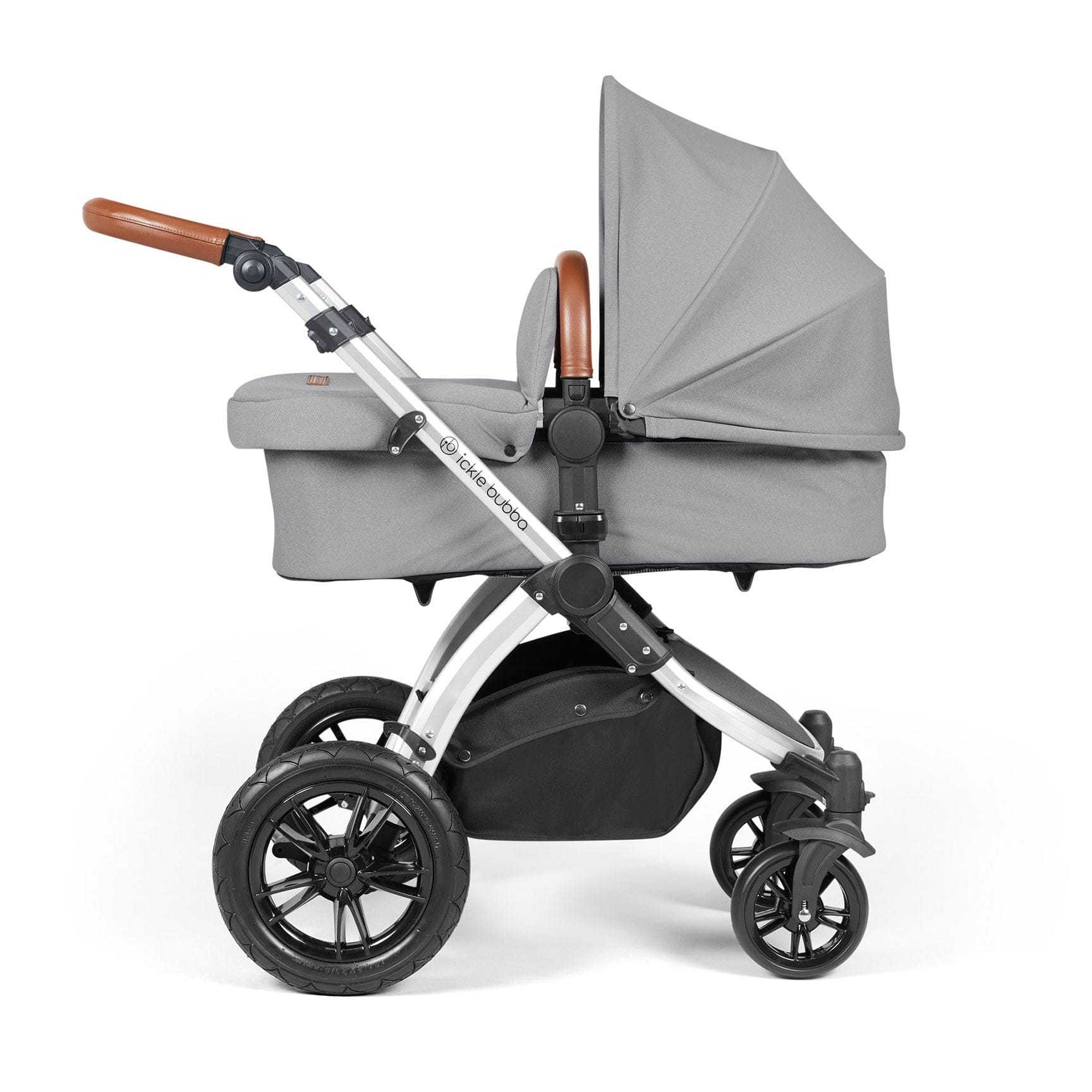 Ickle Bubba Stomp Luxe 2-in-1 Plus Pushchair & Carrycot in Silver/Pearl Grey/Tan Travel Systems 10-003-001-260 5056515026320