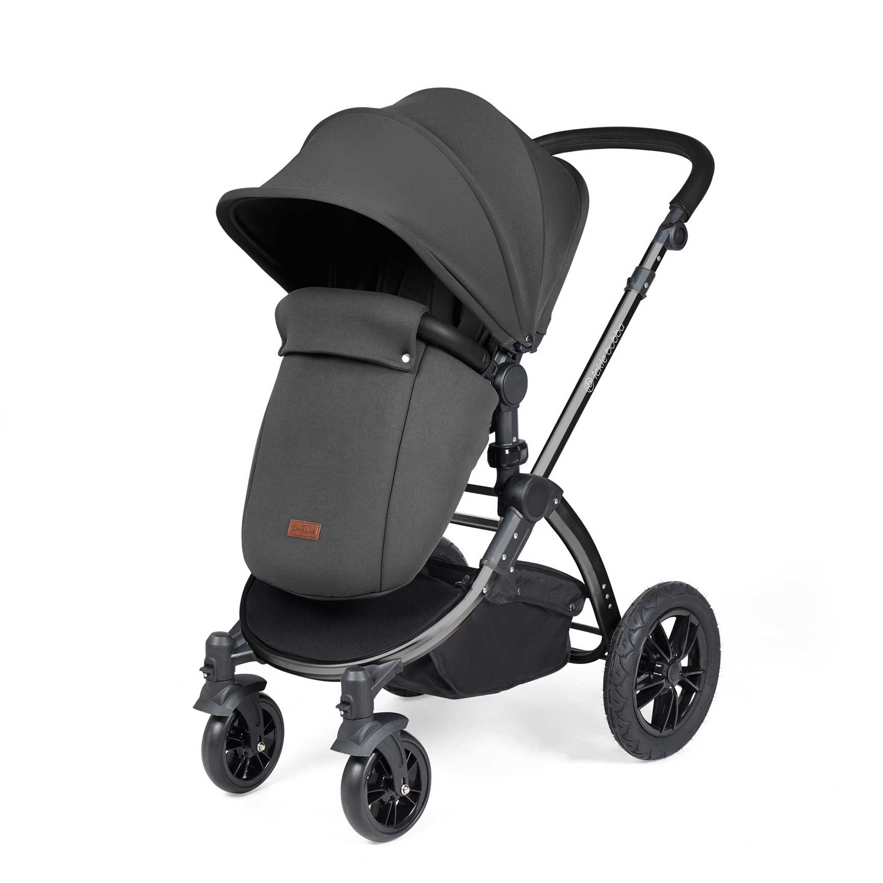Ickle Bubba Stomp Luxe All-in-One Travel System with Isofix Base in Black/Charcoal Grey/Black Travel Systems 10-011-300-206 5056515026450