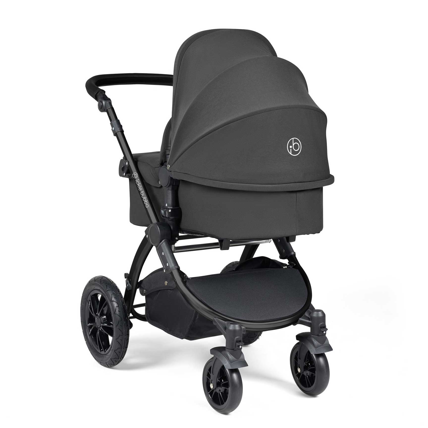 Ickle Bubba Stomp Luxe All-in-One Travel System with Isofix Base in Black/Charcoal Grey/Black Travel Systems 10-011-300-206 5056515026450