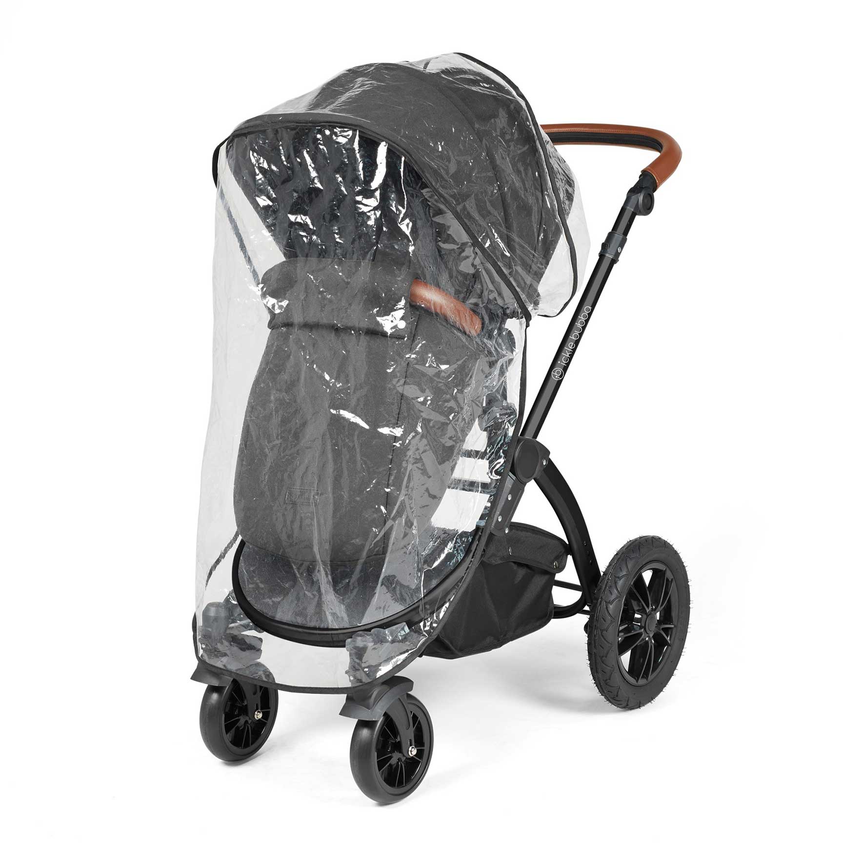 Ickle Bubba Stomp Luxe All-in-One Travel System with Isofix Base in Black/Charcoal Grey/Tan Travel Systems 10-011-300-207 5056515026443