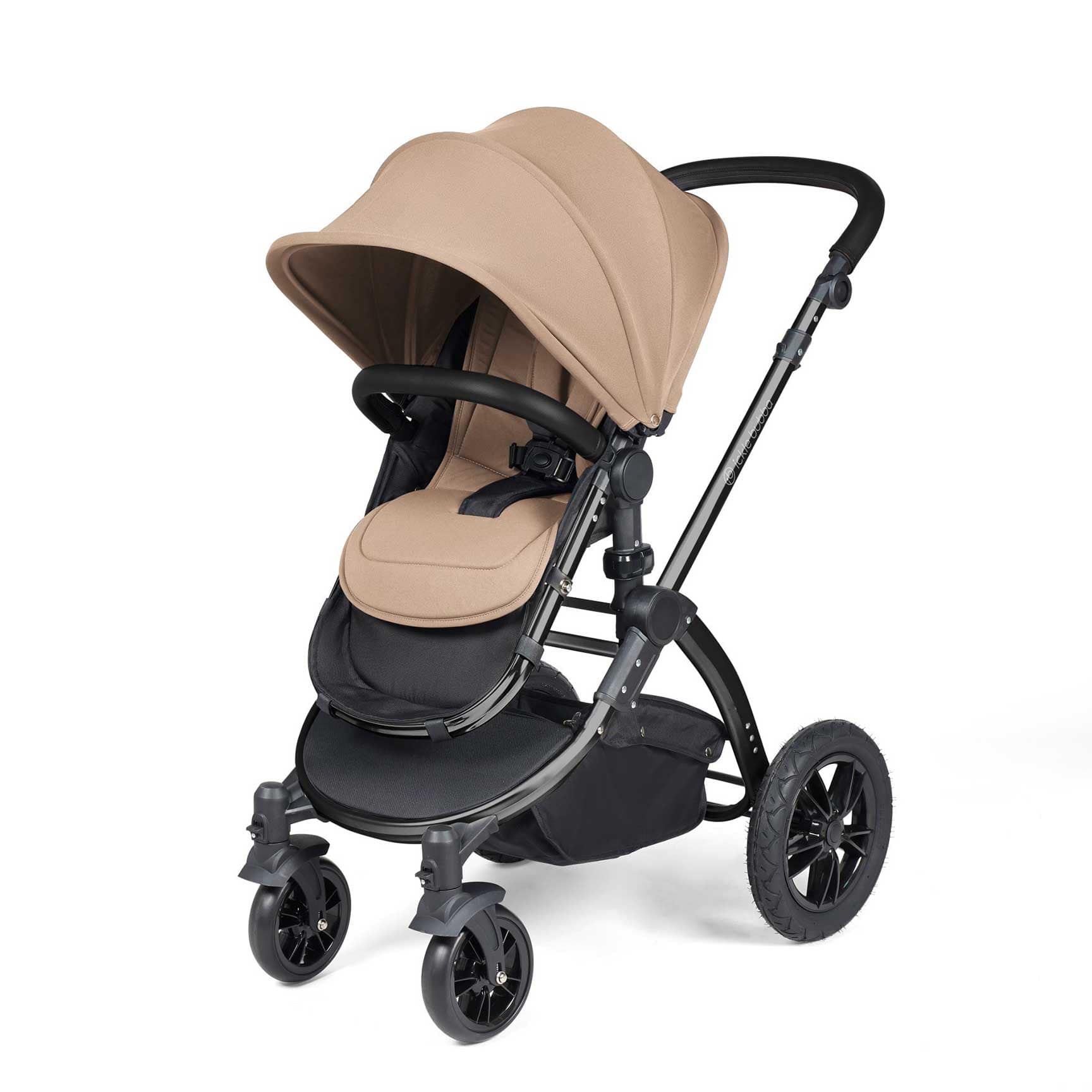 Ickle Bubba Stomp Luxe All-in-One Travel System with Isofix Base in Black/Desert/Black Travel Systems 10-011-300-208 5056515026498