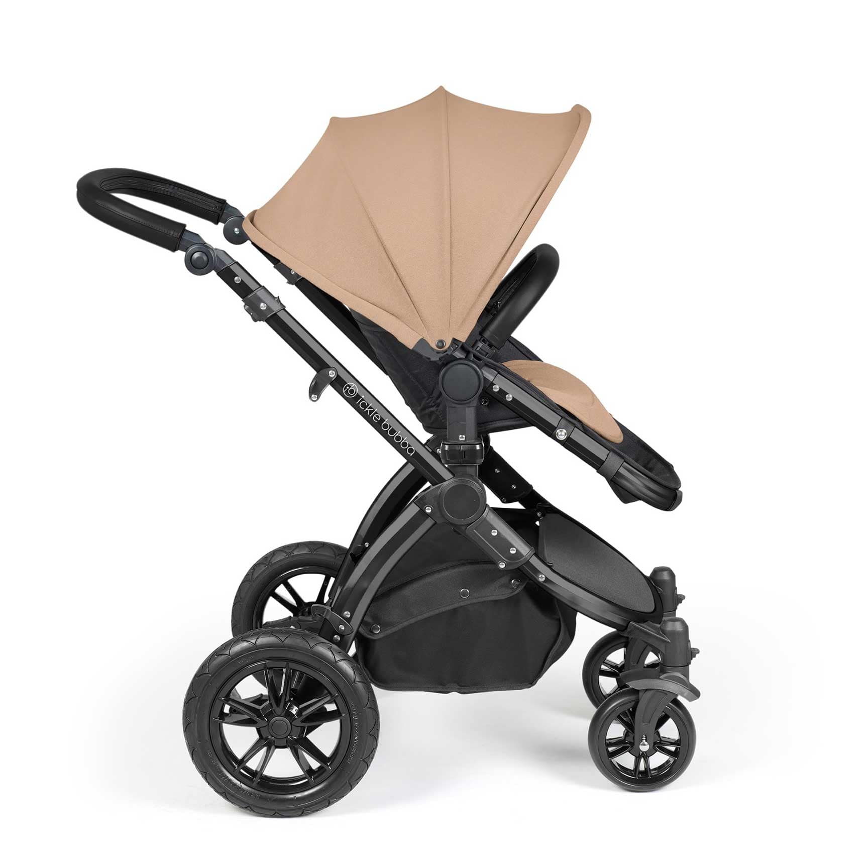Ickle Bubba Stomp Luxe All-in-One Travel System with Isofix Base in Black/Desert/Black Travel Systems 10-011-300-208 5056515026498