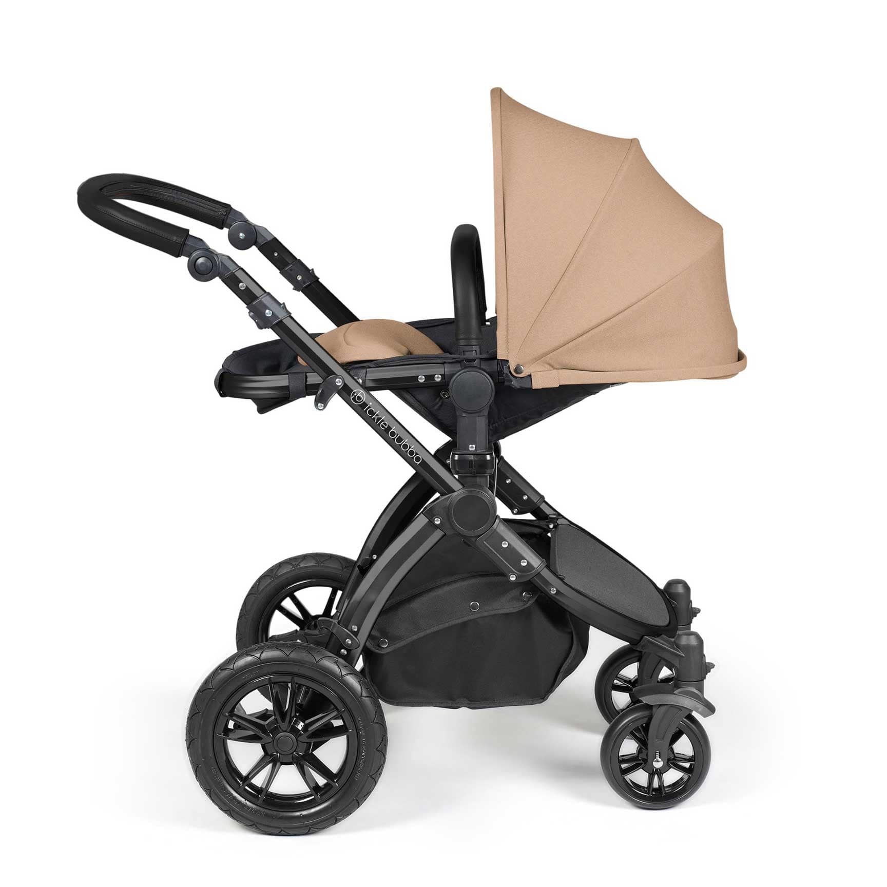 Ickle Bubba Stomp Luxe All-in-One Travel System with Isofix Base in Black/Desert/Black Travel Systems 10-011-300-208 5056515026498