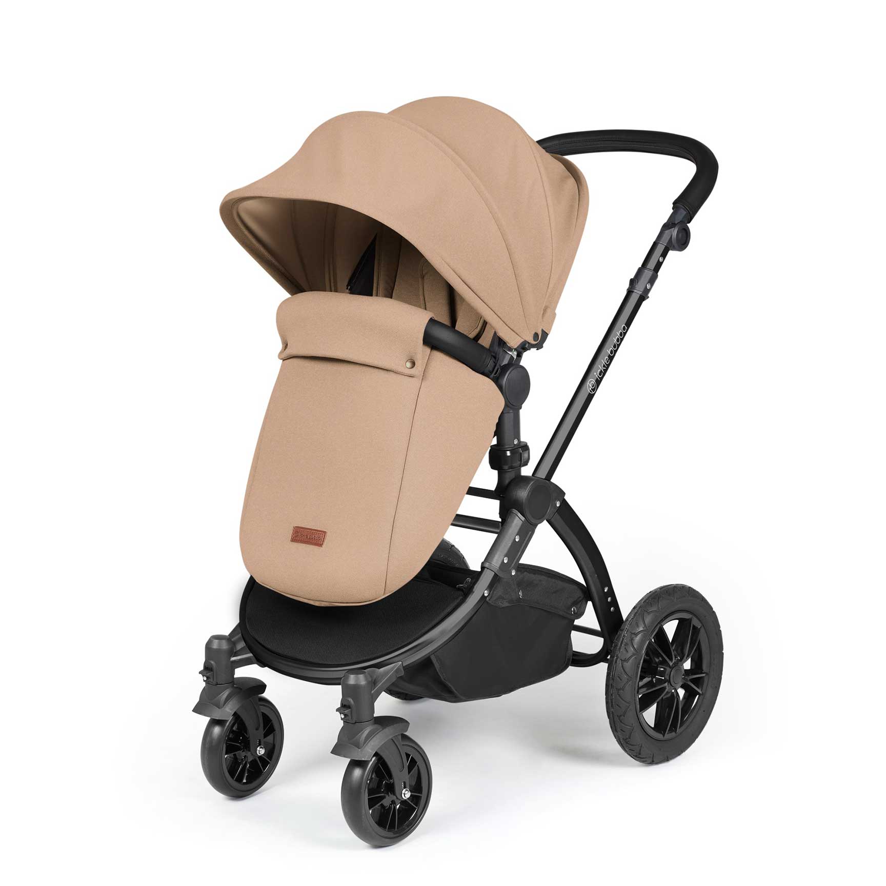 Ickle Bubba Stomp Luxe All-in-One Travel System with Isofix Base in Black/Desert/Black Travel Systems 10-011-300-208 5056515026498