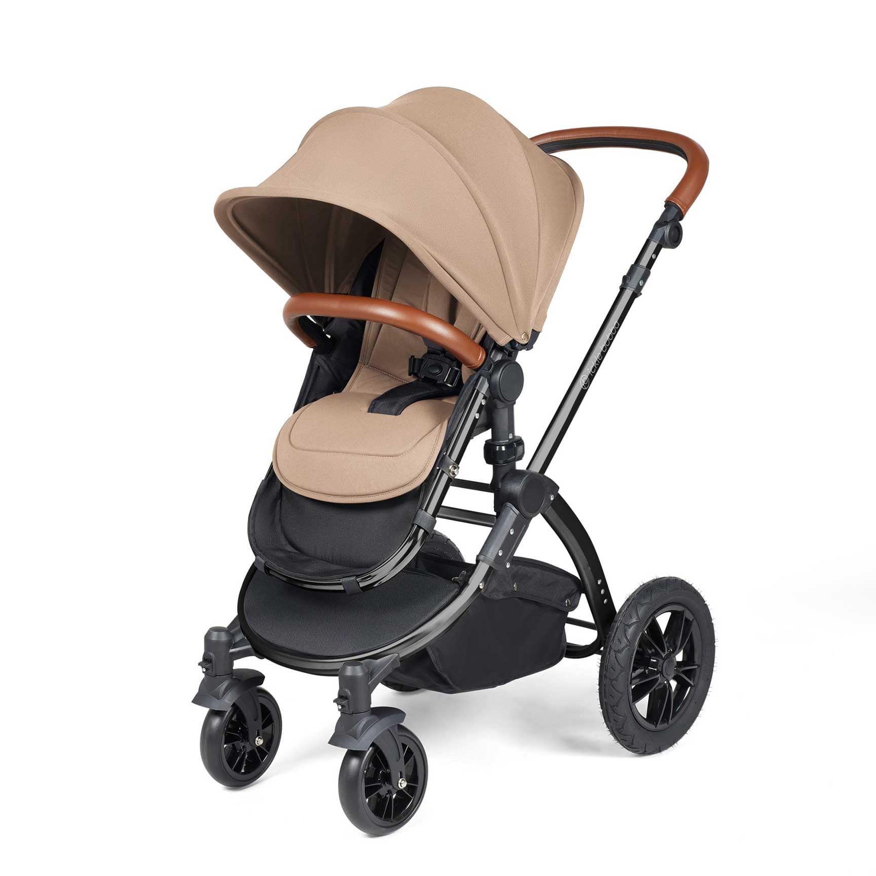 Ickle Bubba Stomp Luxe All-in-One Travel System with Isofix Base in Black/Desert/Tan Travel Systems 10-011-300-209 5056515026481