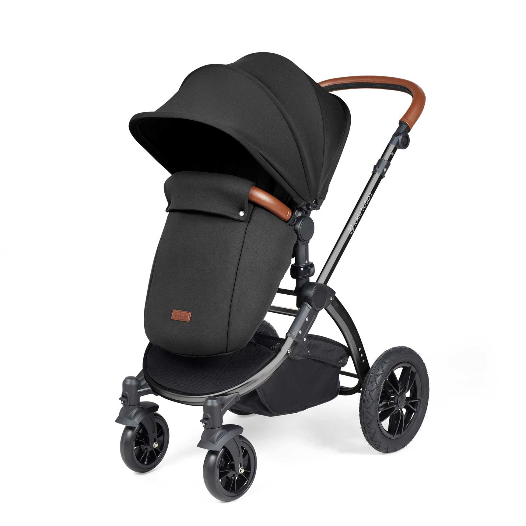 Ickle Bubba Stomp Luxe All-in-One Travel System with Isofix Base in Black/Midnight/Tan Travel Systems 10-011-300-203 5056515026429