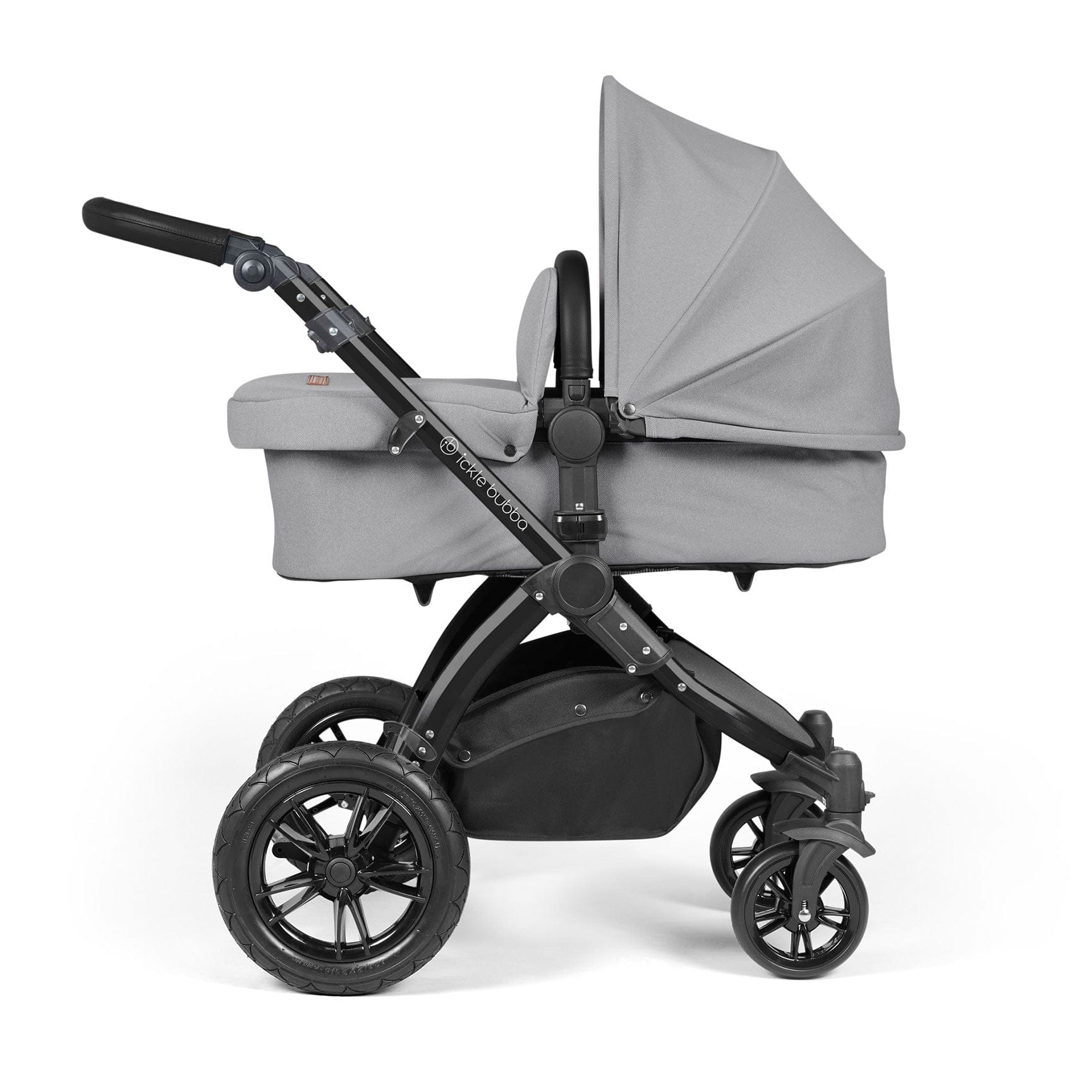 Ickle Bubba Stomp Luxe All-in-One Travel System with Isofix Base in Black/Pearl Grey/Black Travel Systems 10-011-300-210 5056515026474