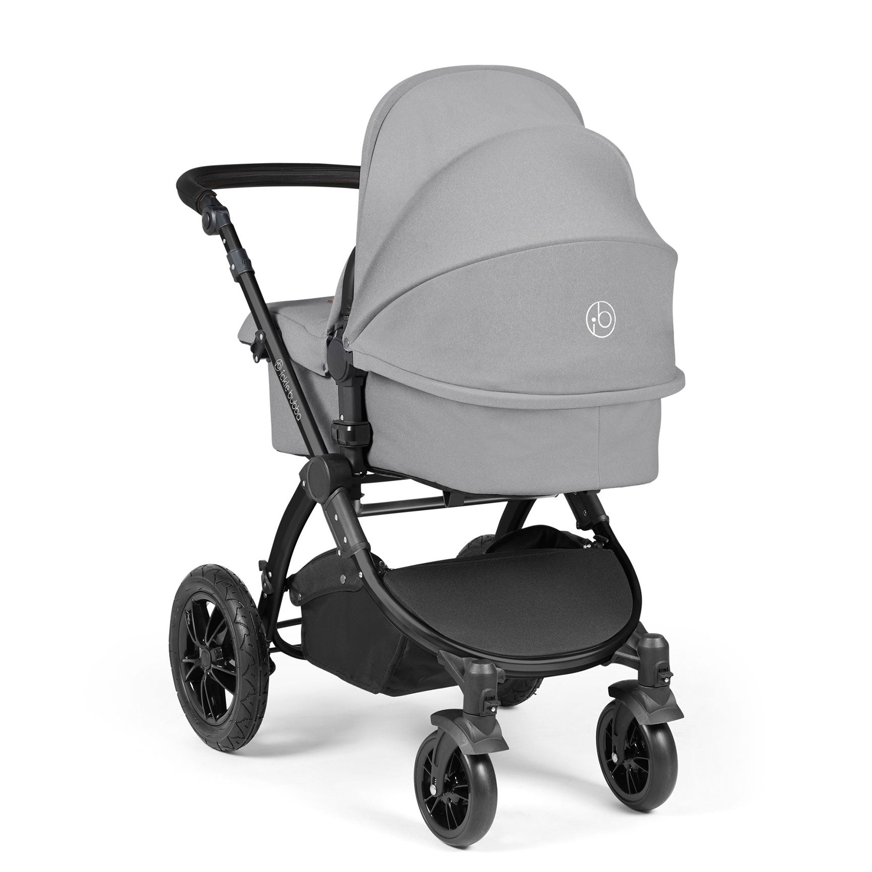 Ickle Bubba Stomp Luxe All-in-One Travel System with Isofix Base in Black/Pearl Grey/Black Travel Systems 10-011-300-210 5056515026474