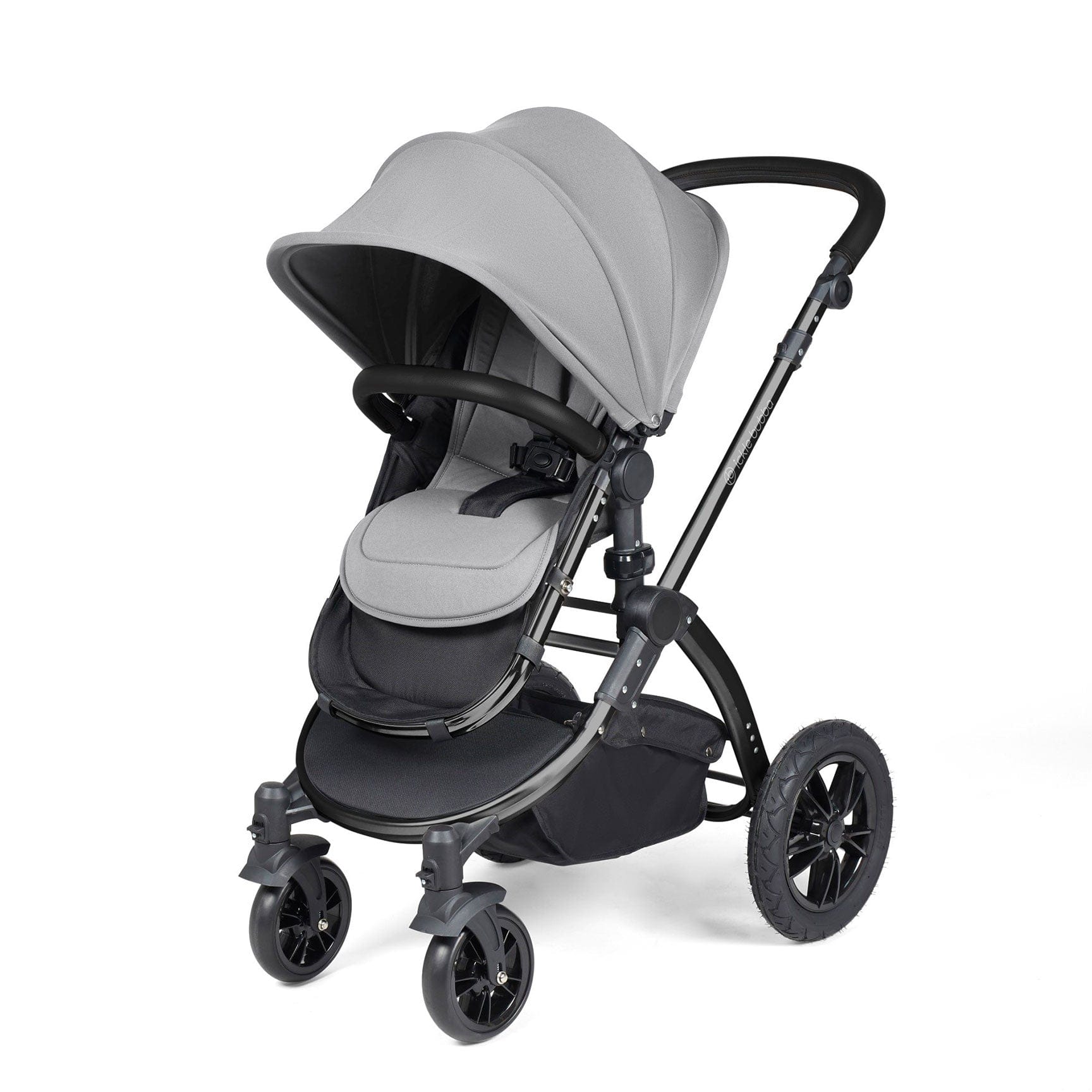 Ickle Bubba Stomp Luxe All-in-One Travel System with Isofix Base in Black/Pearl Grey/Black Travel Systems 10-011-300-210 5056515026474