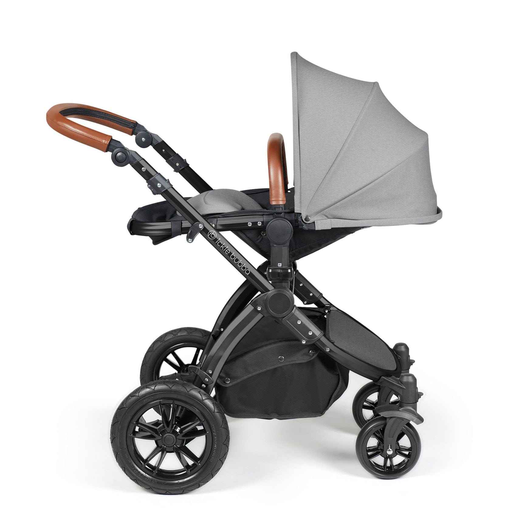 Ickle Bubba Stomp Luxe All-in-One Travel System with Isofix Base in  Black/Pearl Grey/Tan Travel Systems 10-011-300-211 5056515026467