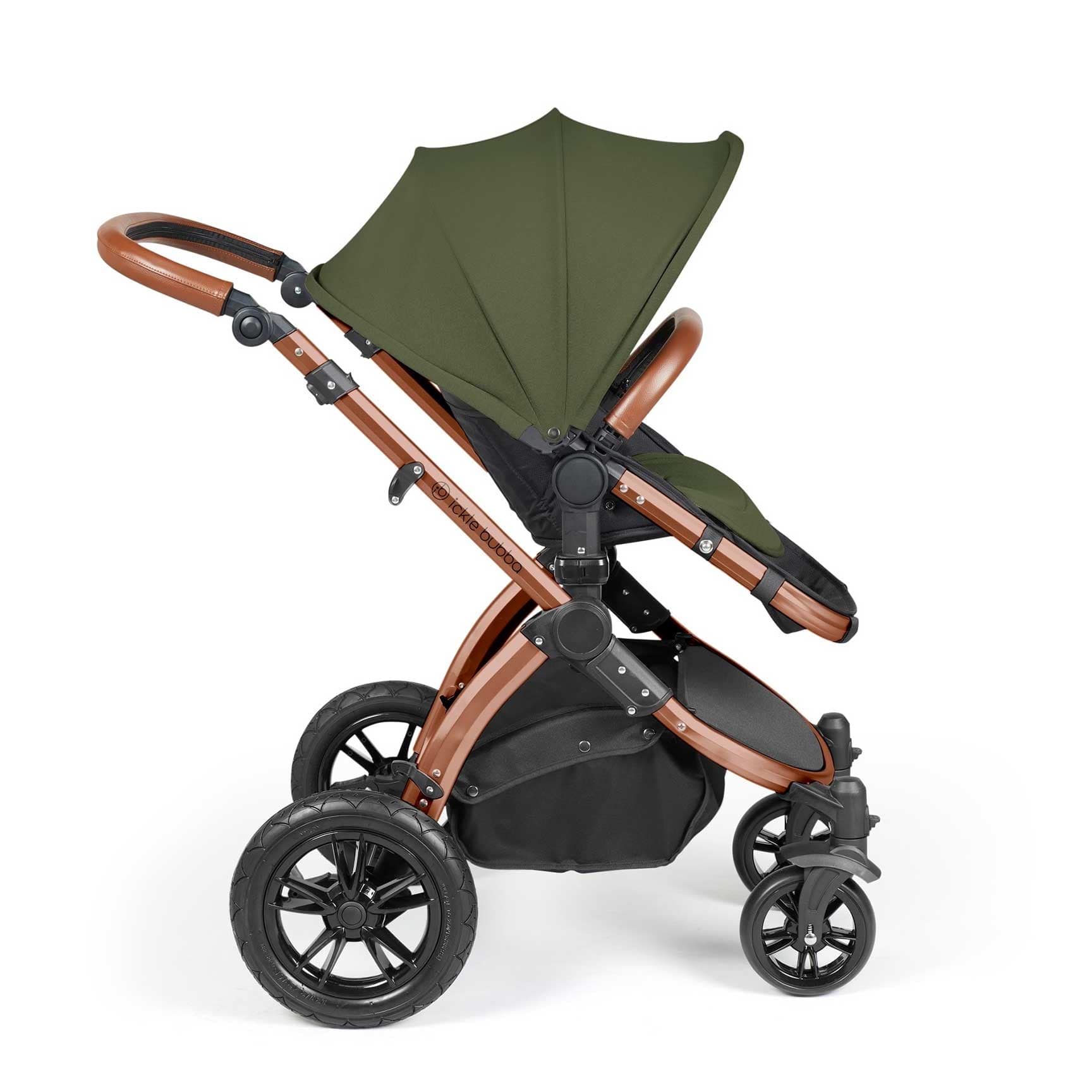 Ickle Bubba Stomp Luxe All-in-One Travel System with Isofix Base in Bronze/Woodland/Tan Travel Systems 10-011-300-022 5056515026627