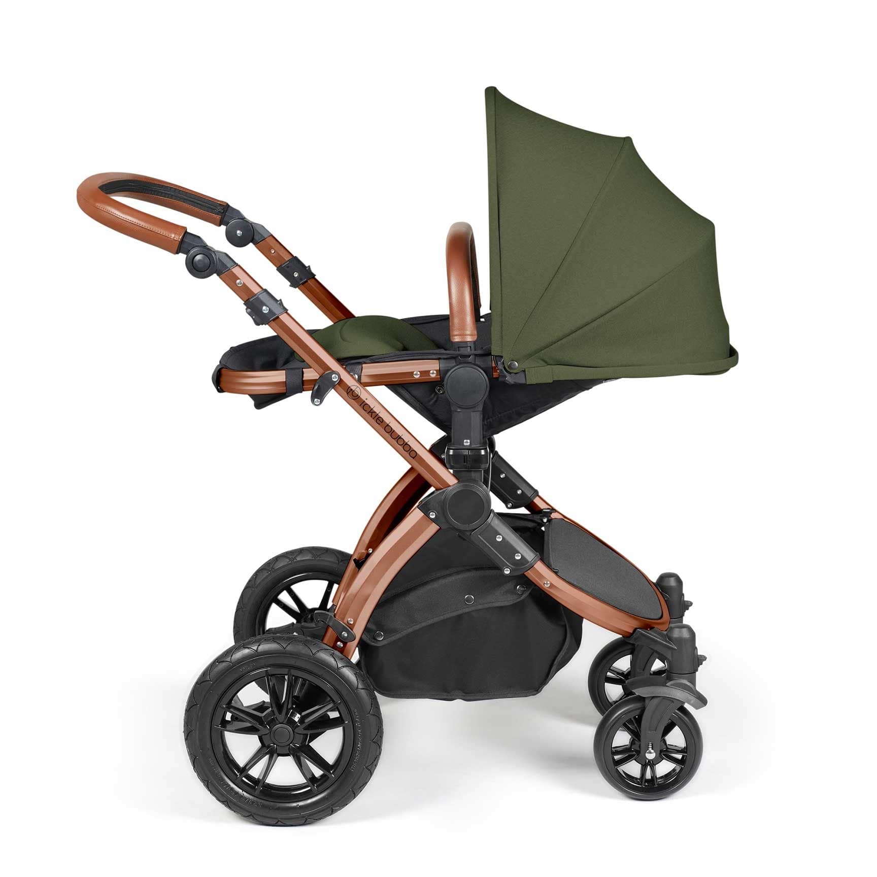 Ickle Bubba Stomp Luxe All-in-One Travel System with Isofix Base in Bronze/Woodland/Tan Travel Systems 10-011-300-022 5056515026627